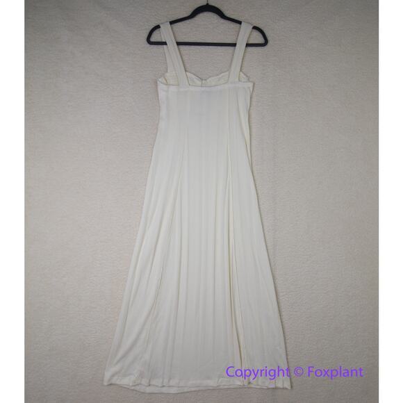 New!  FREE PEOPLE BEACH AVIVA RIBBED MIDI DRESS IN IVORY, size L - Picture 11 of 16